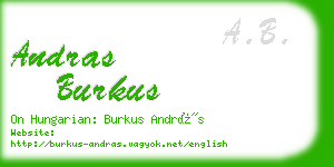 andras burkus business card